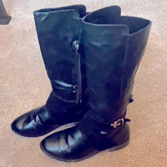Black High Buttery Soft Leather Boots Side Zippers - Picture 2 of 8